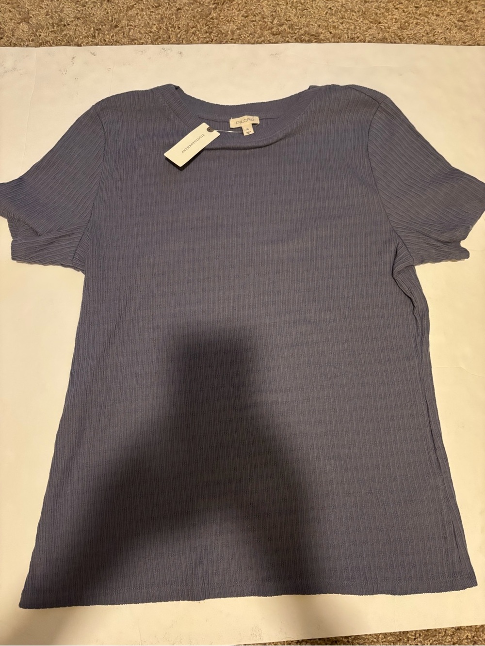 Anthropology pilcroShort Sleeve Ribbed Tee in periwinkle